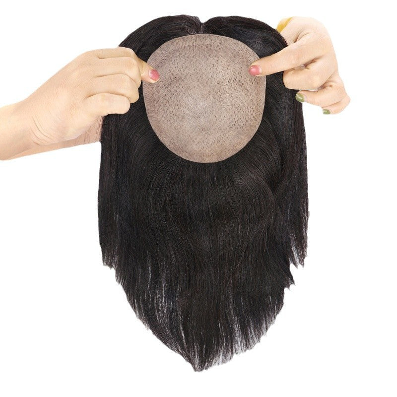 Insertion Process Simulation Scalp Head Cover Gray Increase Volume Fluffy Real Hair Wig