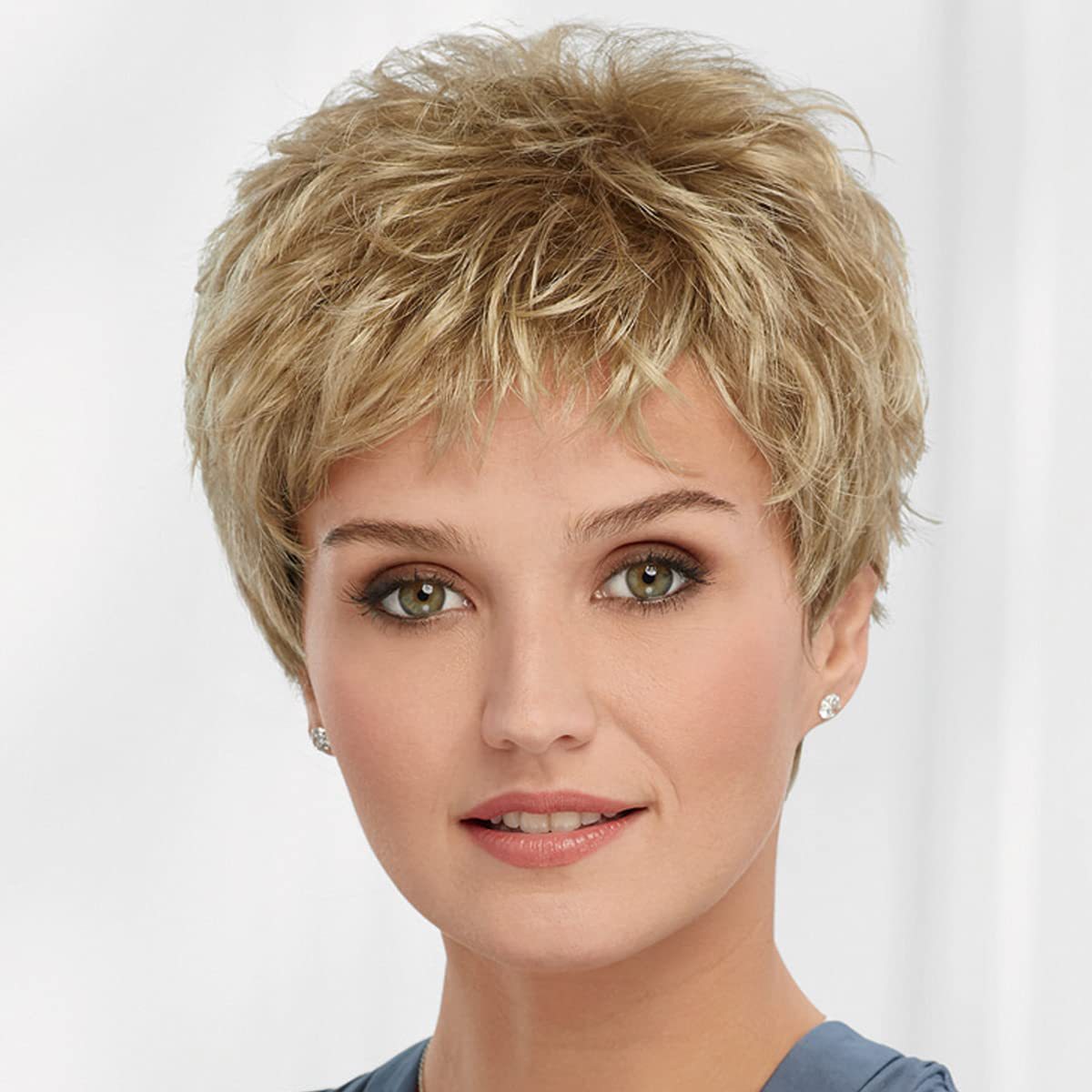 Women's Granny Grey Fluffy Natural Fashion Headgear Wig Short Curly Hair