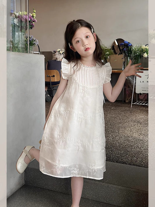 Children's Embroidered Cheongsam Skirt Chinese Style Teenager Clothing Western Children's Dress