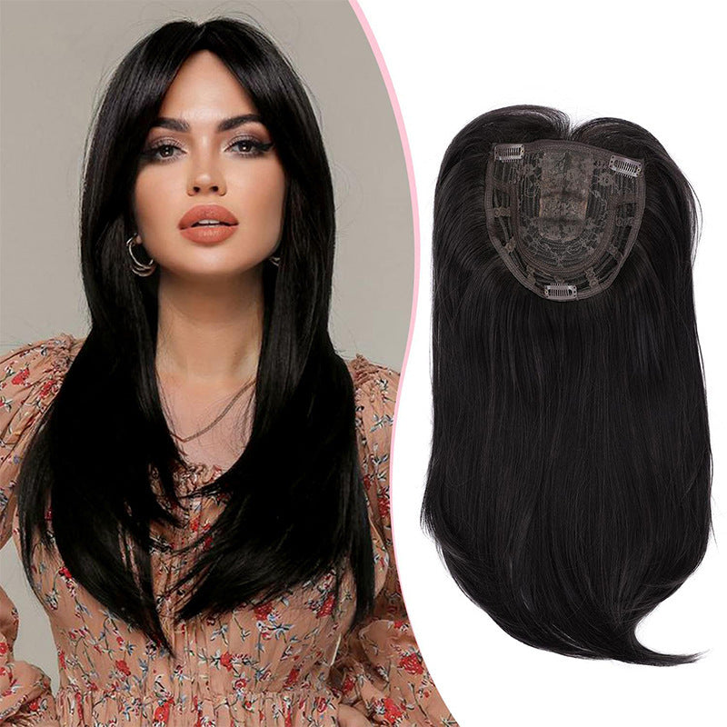 Head Leather Inner Buckle Medium Short Wig