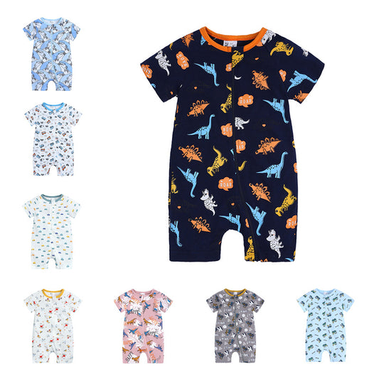 Short-sleeved Double Zipper One-piece Cotton Unisex Jumpsuit, Climbing Suit