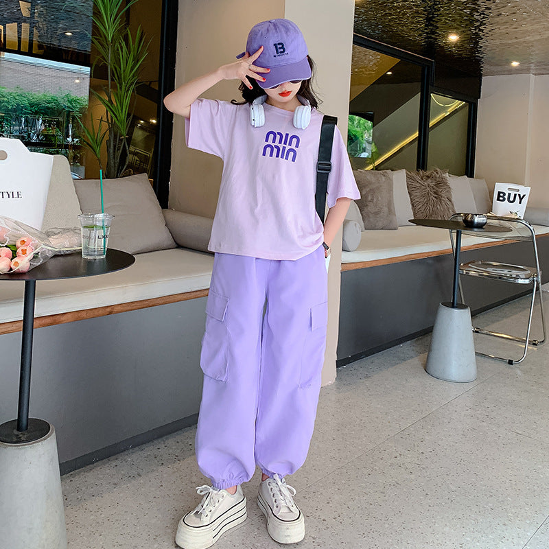 Children's Summer Suits Fashionable Stylish Clothes Short-sleeved Children's Suit