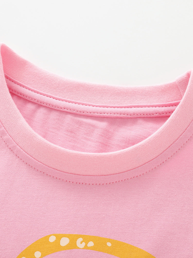 Summer Cute Little Round Neck T-shirt Children's Suit
