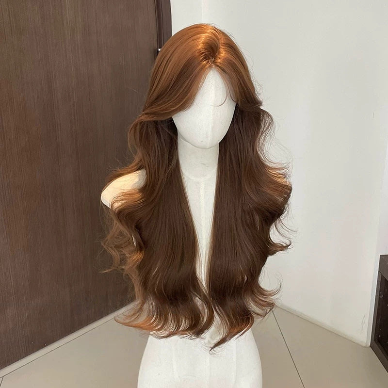 Women's Warm Brown With Medium Wave Everyday Wig Long Curls