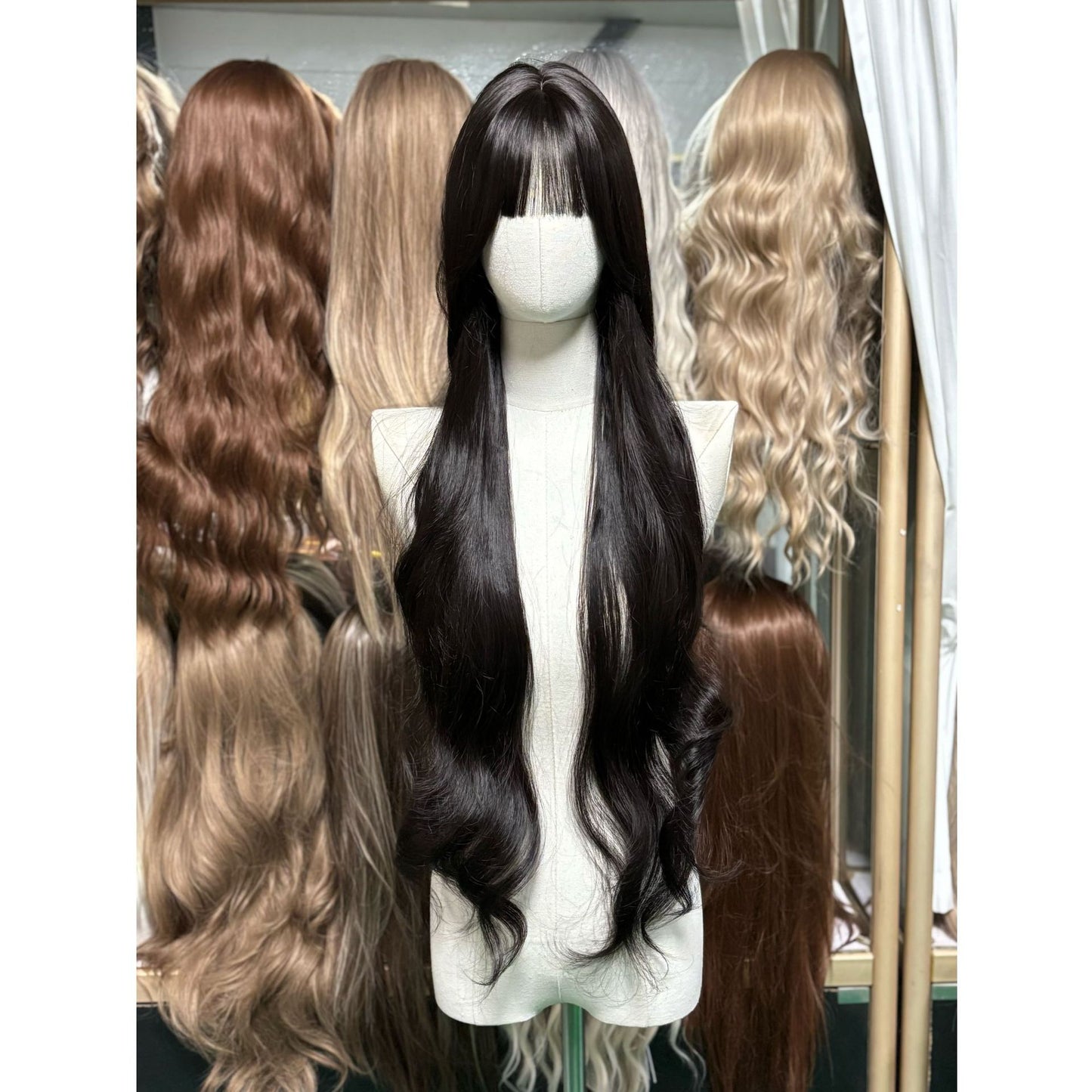 Hair Straight Curly Big Wave Realistic Wig Long Curls