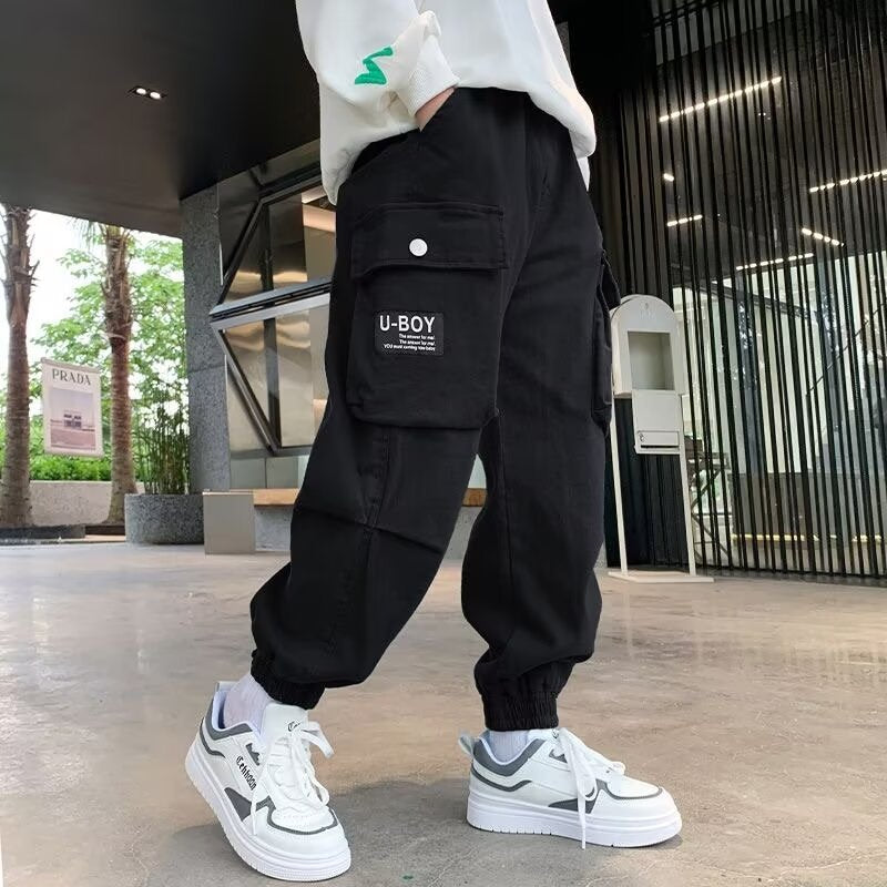 Children's Autumn Casual Overalls Medium Big Handsome Children's Pants