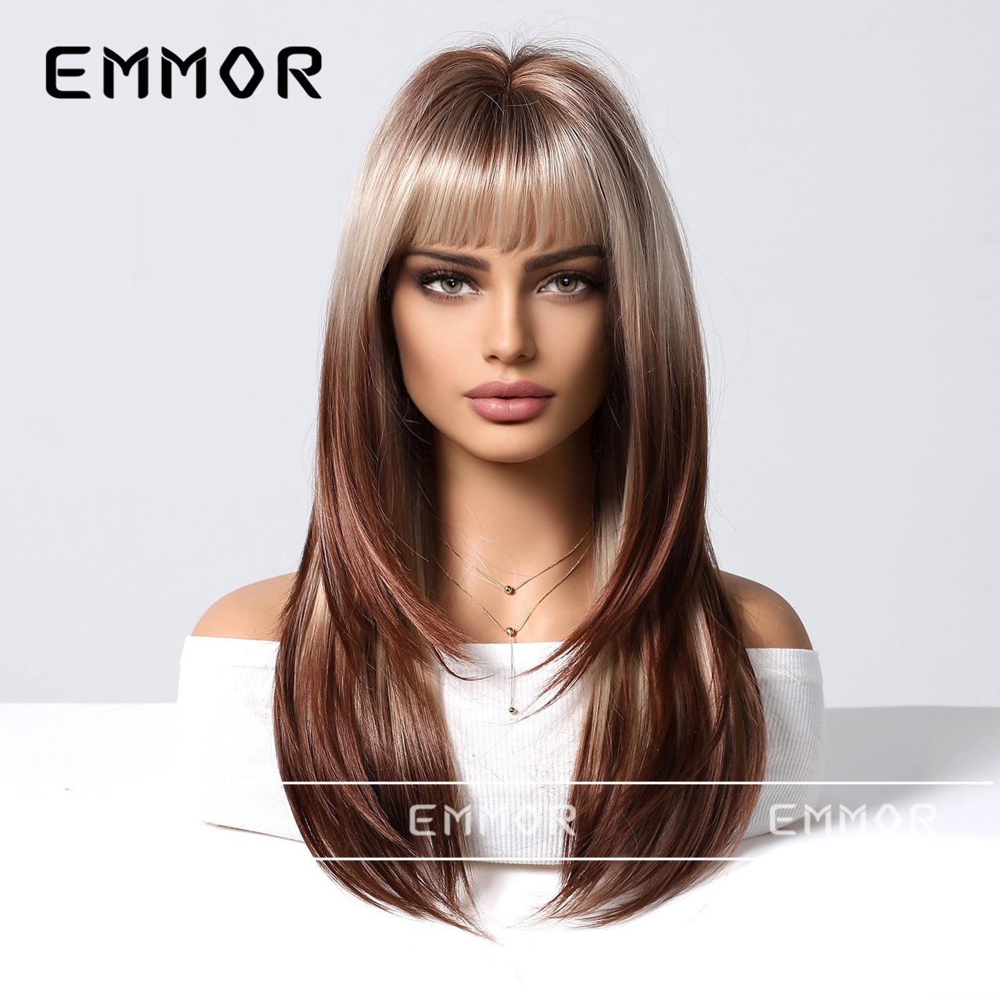 Mid-length Curly Hair Repairing Face Skin Summer Long Straight Wig