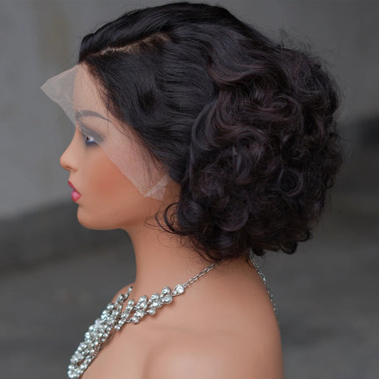 Classy Loose Wave Bob Human Wigs Real Hair Wig