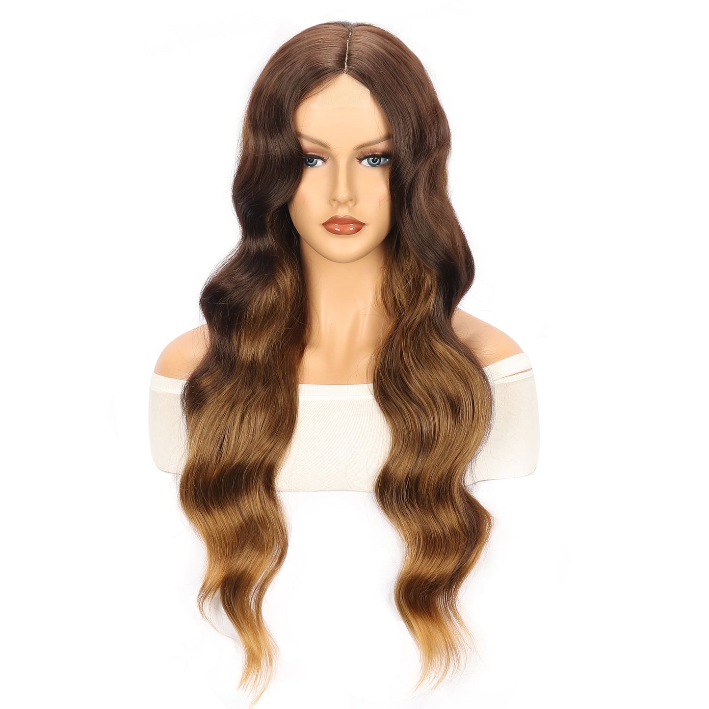 Women's Brown Straight Hair Big Wave Curly Chemical Fiber Front Wig Long Curls