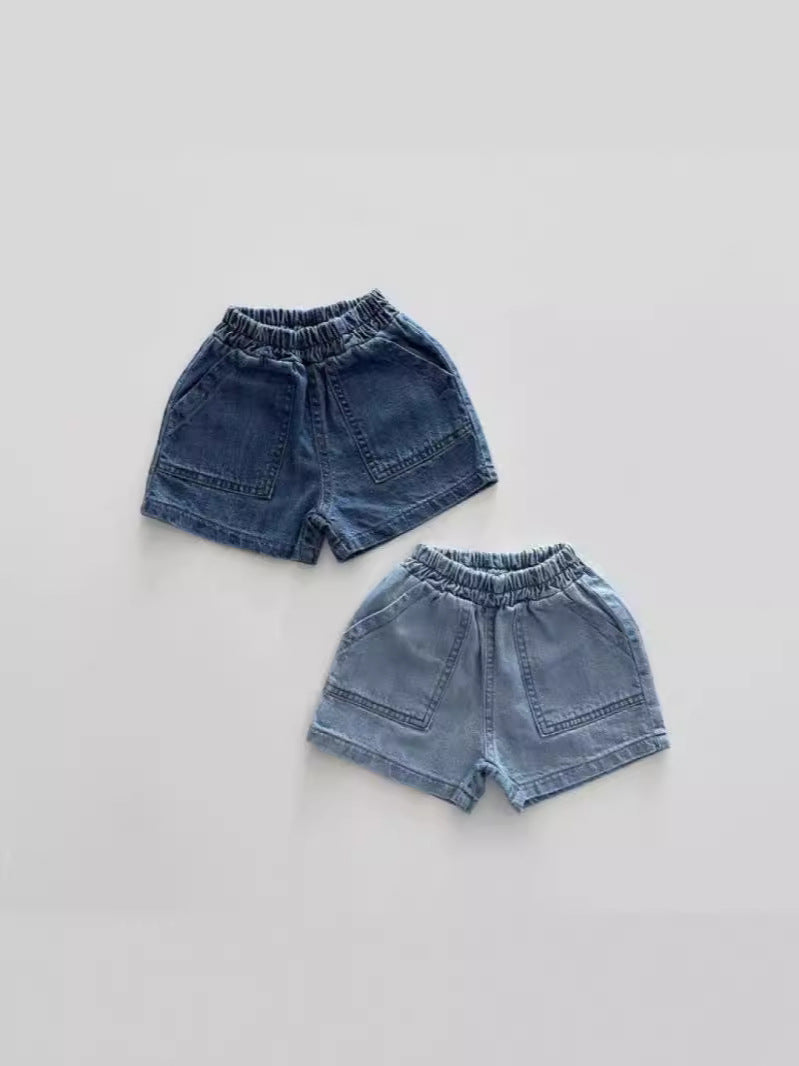 Women's & Men's Korean Style Denim Hot Breathable Refreshing Shorts Versatile Fashion Large Children's Pants