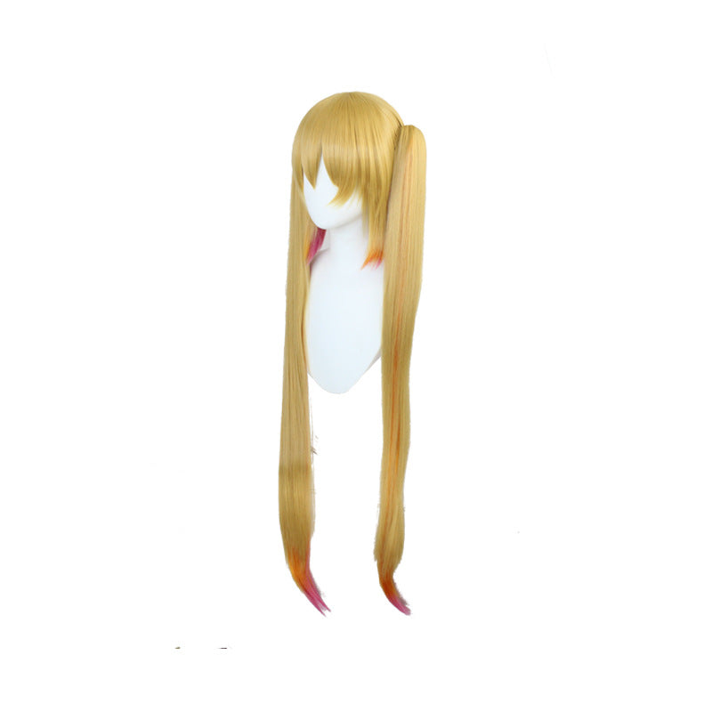 Maid Thor Cartoon Double Horse Tail Long Straight Hair Cos Wig