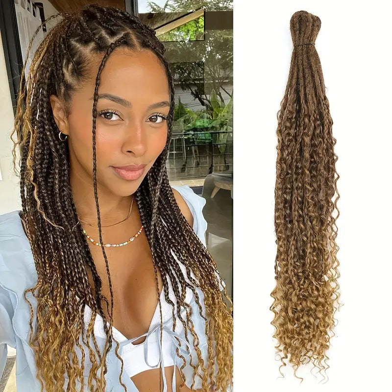 Dreadlocks Double-tailed Rolled Tail Three-strand Braid Wig Ponytail