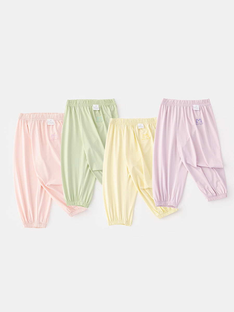 Children's Trousers Summer Ice Silk Cool Feeling Ankle Banded Thin Uv Children's Pants