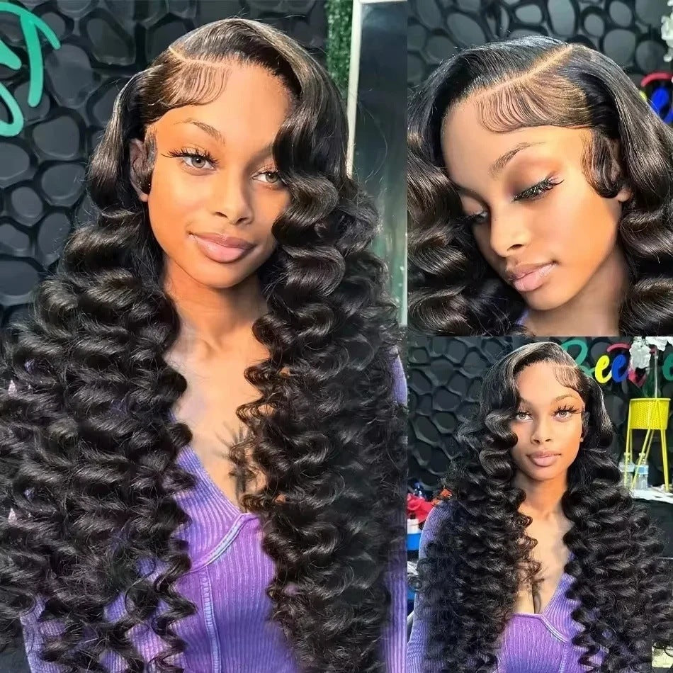 Unique Frontal Deep Wave Wigs Human Real Hair Wig