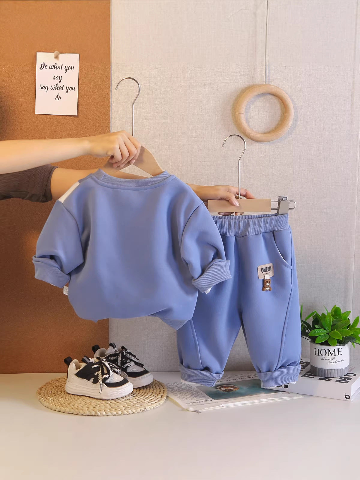 Children's Western Style Cartoon Long-sleeved Sweater Two-piece Children's Suit