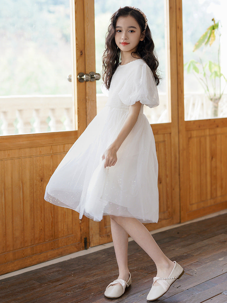 Children's Skirt Summer Short Sleeve Princess Medium Children's Dress