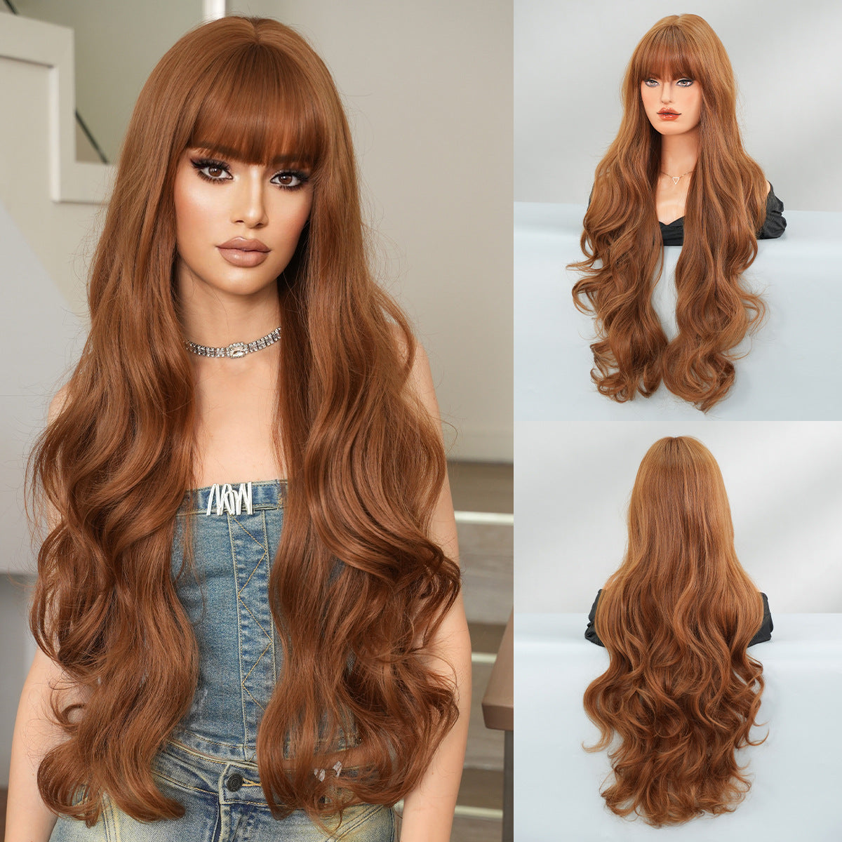 Lolita Female Super Curly Hair Natural Style Big Wave Straight Wig Long Curls
