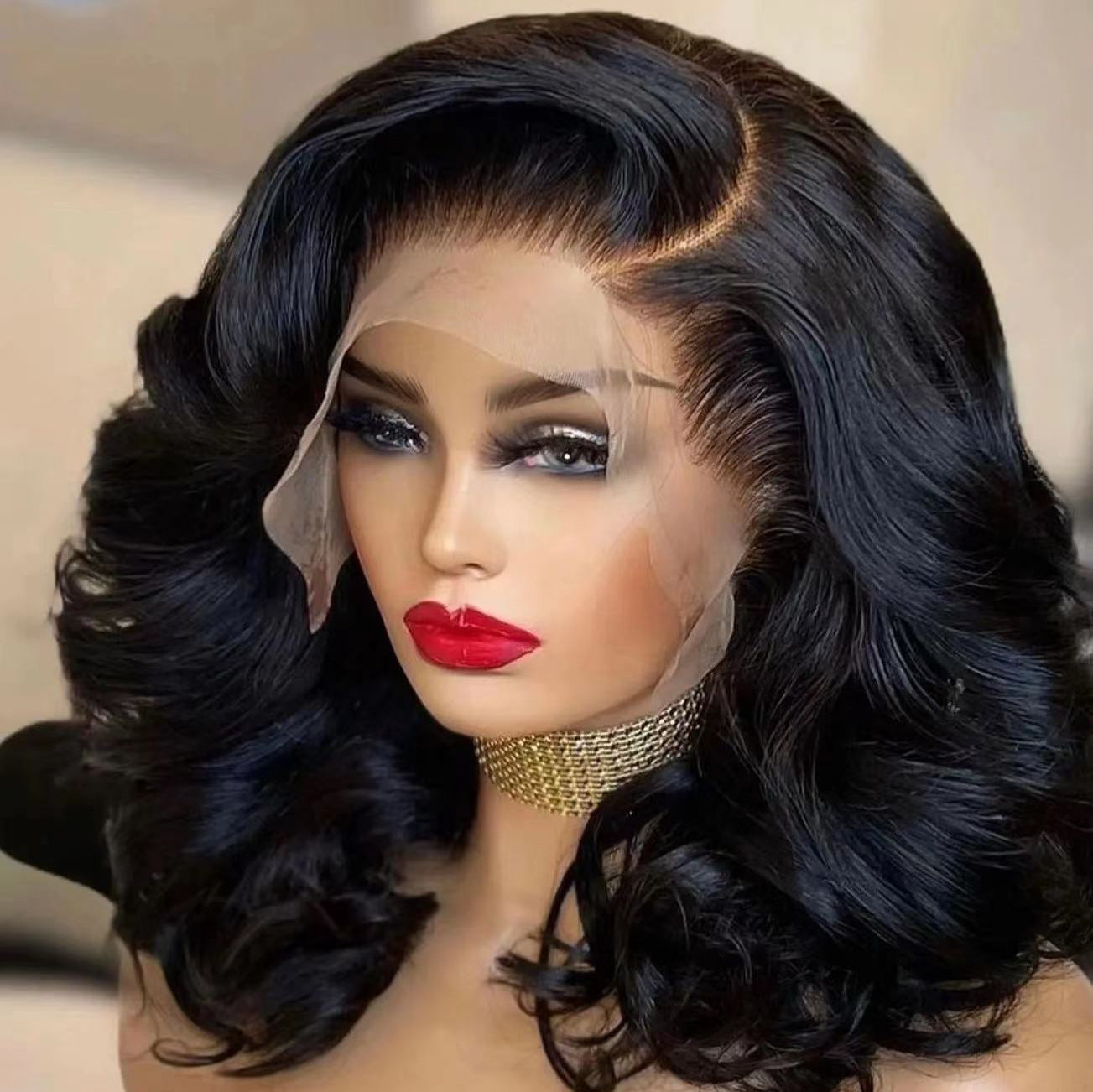 Beautiful Pretty Classy Classic Front Lace Wig Short Curly Hair