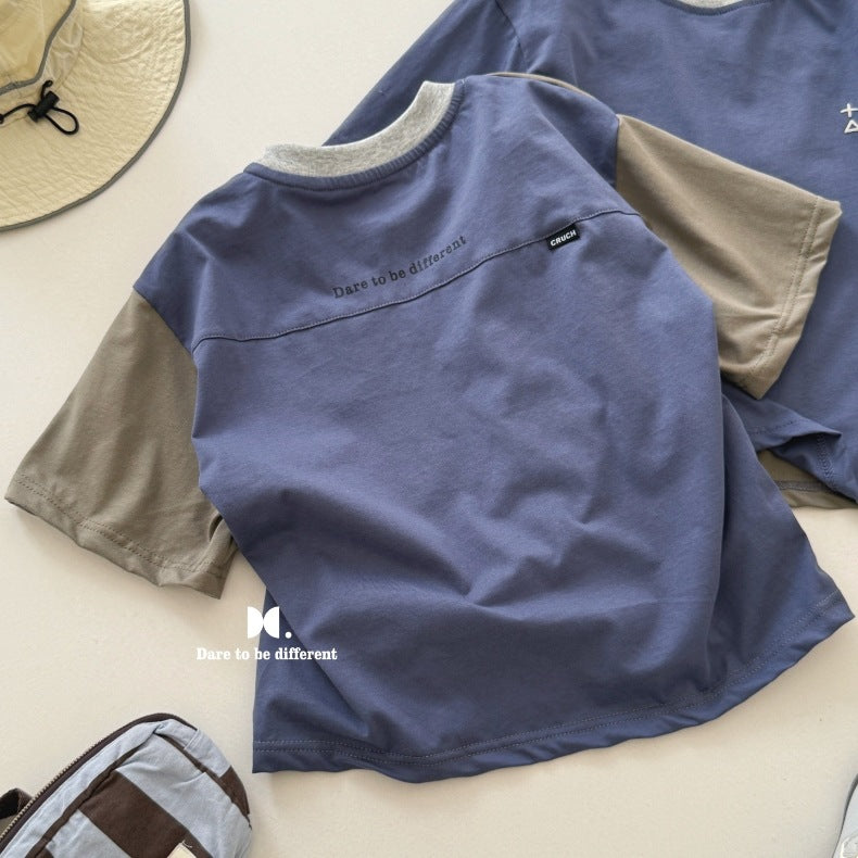 Size Roll Standard Boys Breathable Stitching Children's T-shirt