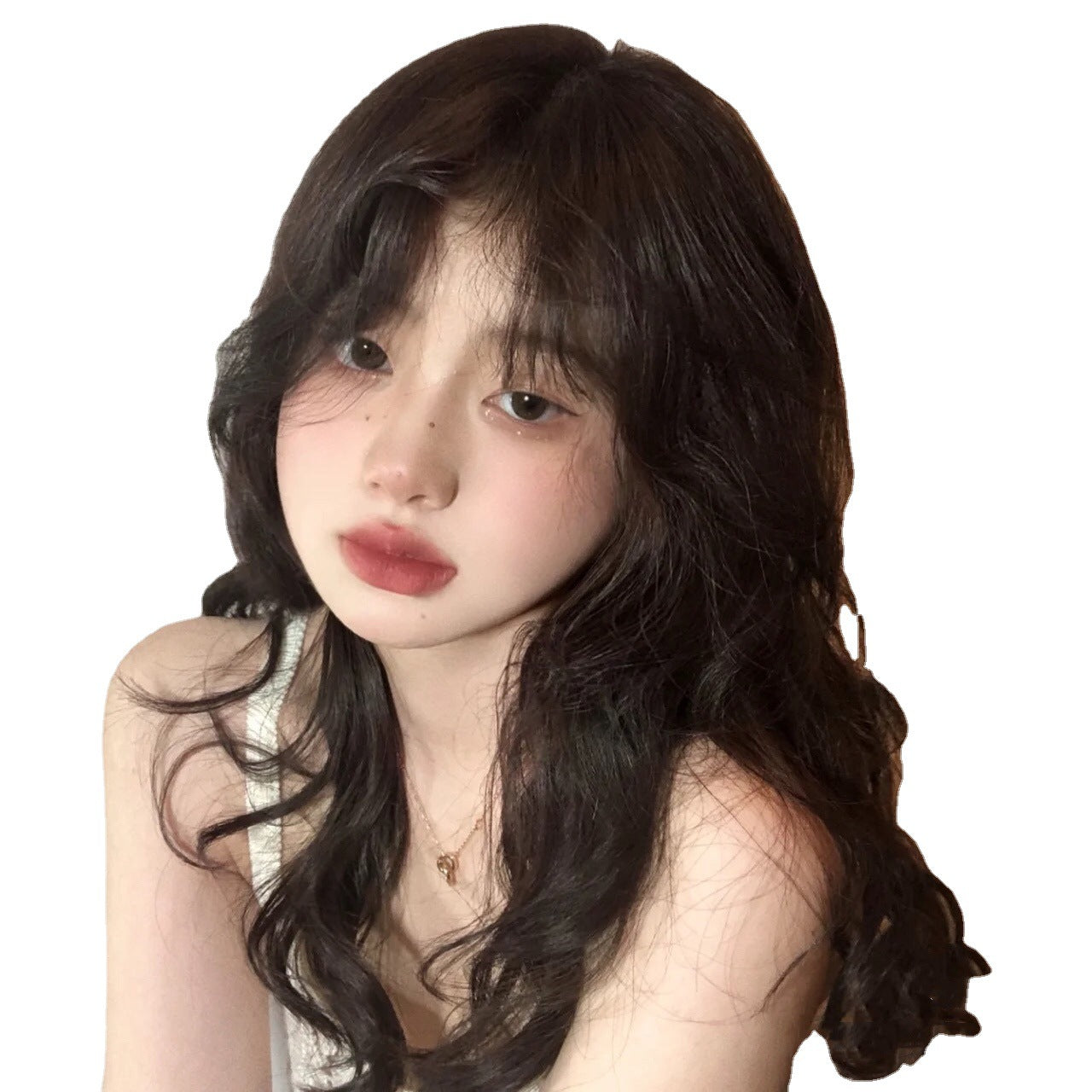 Ponytail Star Female Cold Brown Hair Big Wig Long Curls