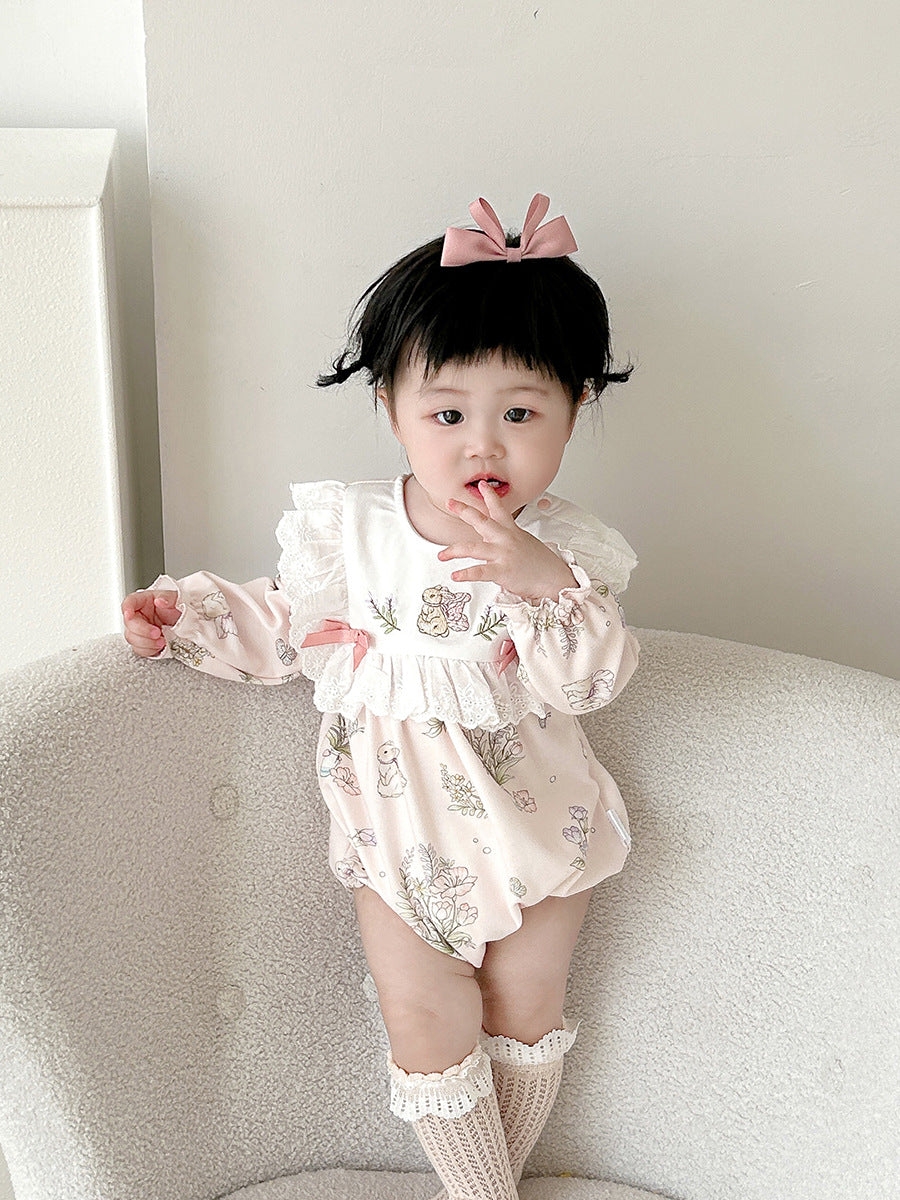 Wrap Clothes Spring Princess Print One Jumpsuit, Climbing Suit