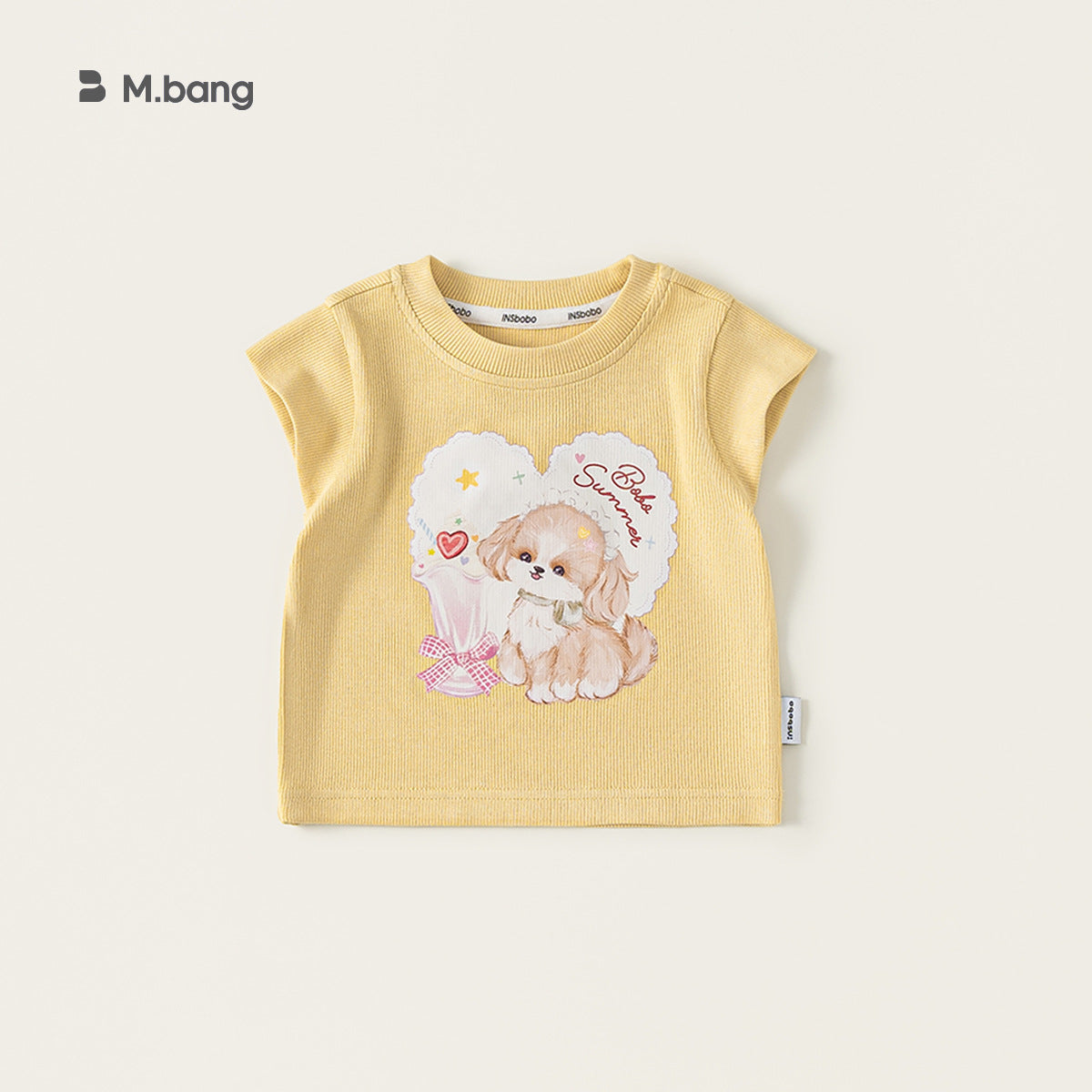 Children's Woven Clothing Tops Summer Puppy Printed Flying Children's T-shirt