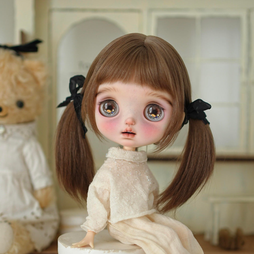 Pei Points Doll Finished Straight Hair Curls Small Cos Wig