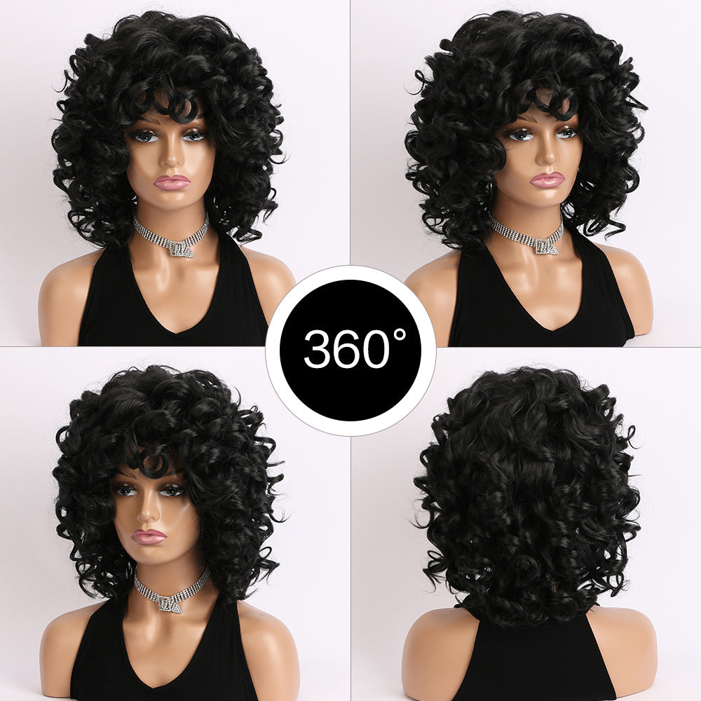Cool Charming Women's Fashion Head Cover Wig Short Curly Hair