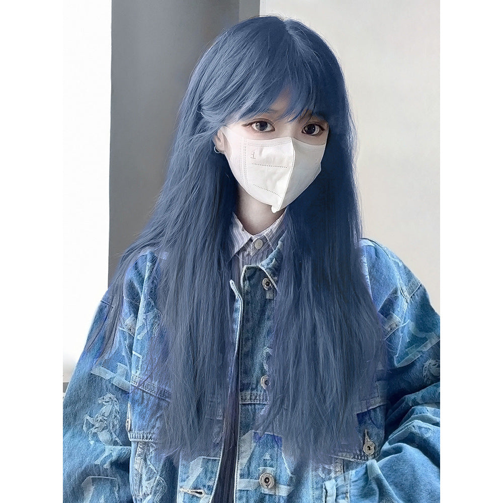 Hair Head Cover Full Top Looks Like Real Human Natural Long Straight Wig