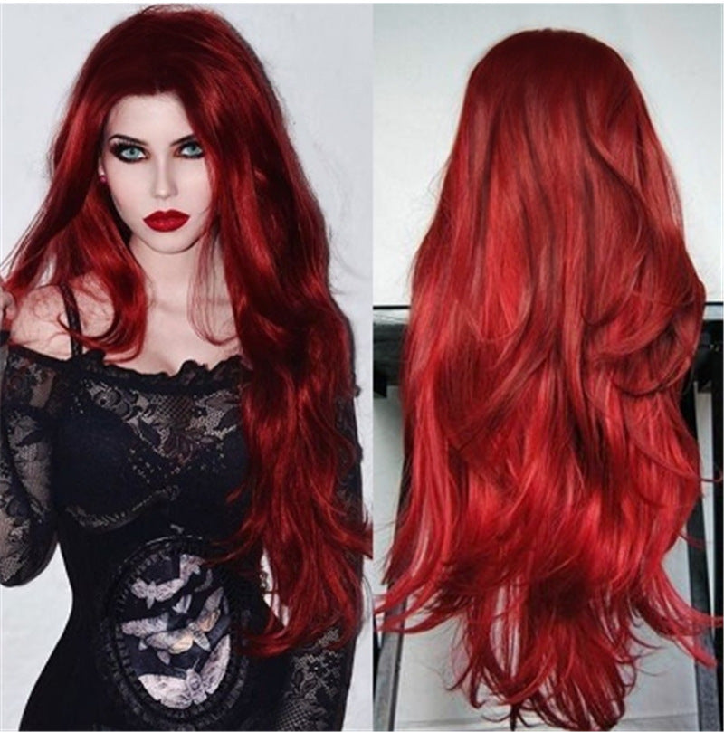 Front Lace Female Highlight Gradient Big Wave Wig Long Curls