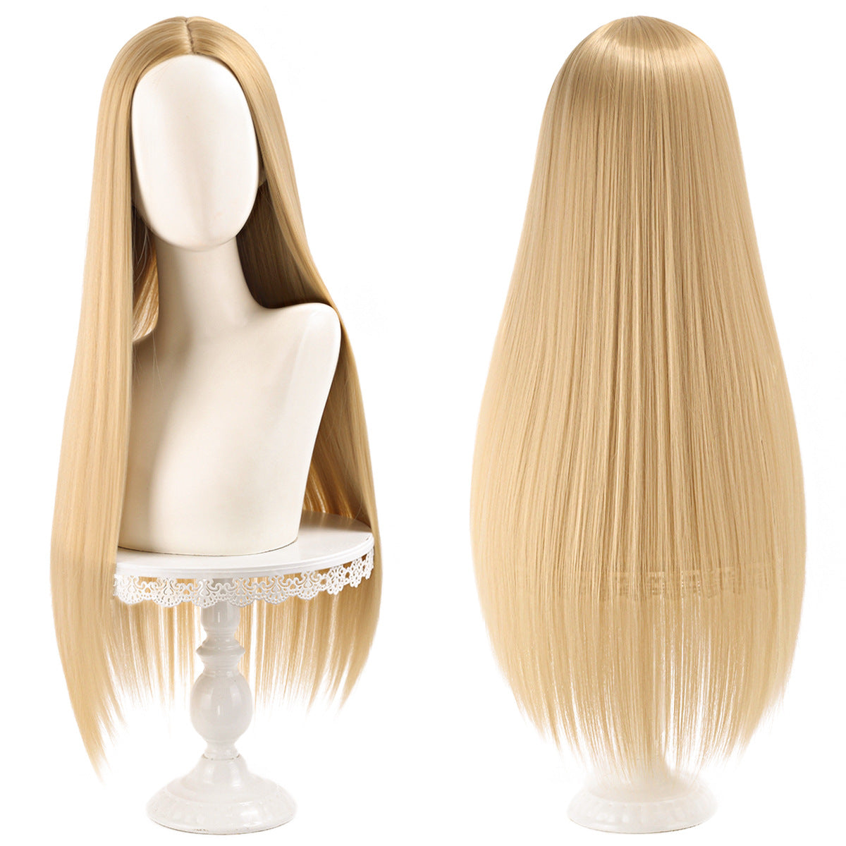 Main Universal Medium Scalp Black Hair Long Straight Wig