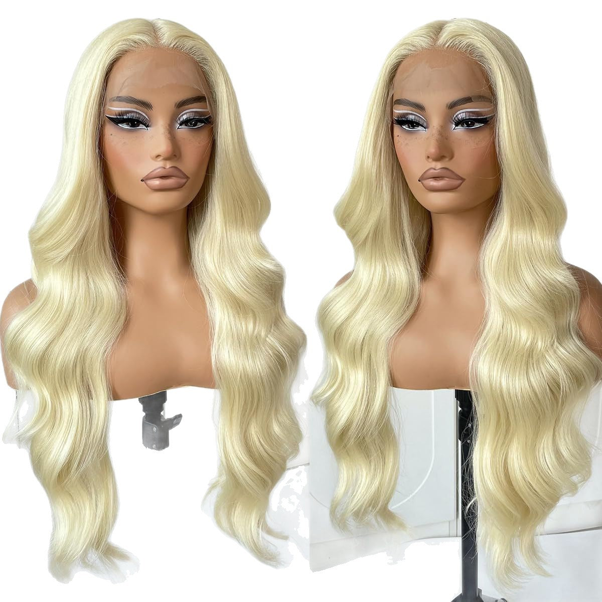 Women's Front Lace Mid-length Large Wave Curly Wig Long Curls