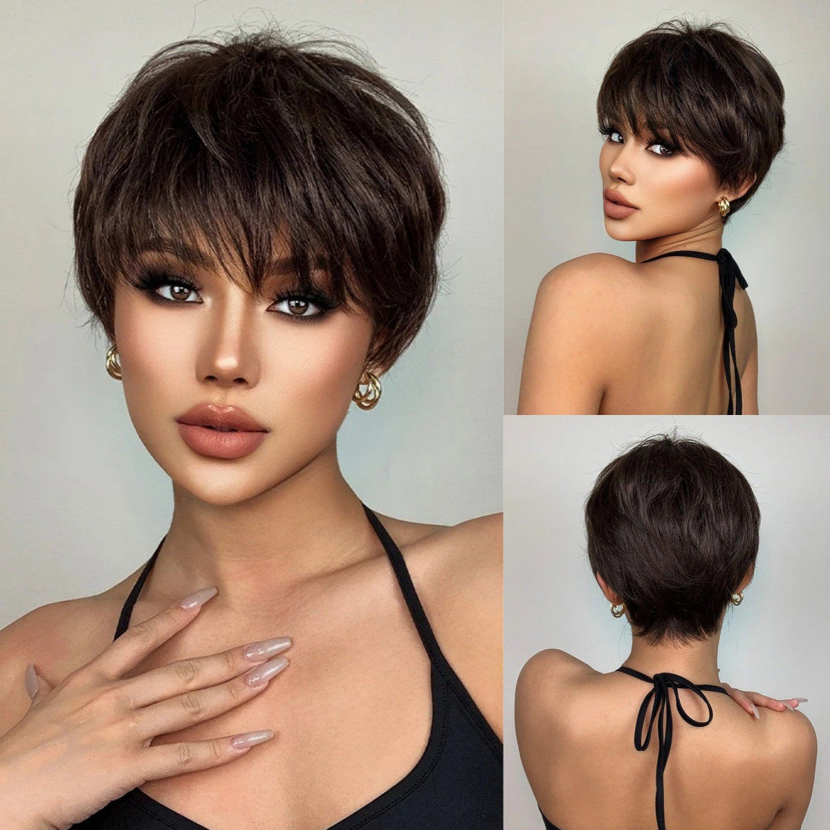 Fashion Female Natural Realistic Age Reducing Wig Short Straight Hair