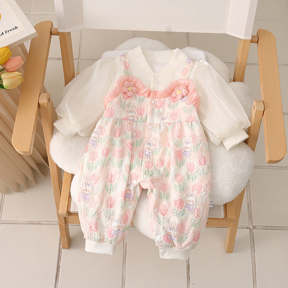 Autumn Jumpsuit Clothing Born Clothes Long Sleeve Tulip Early Jumpsuit, Climbing Suit