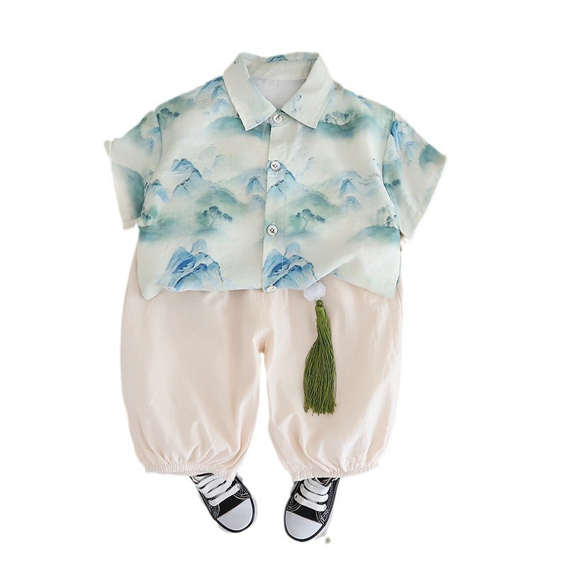 Summer Boy's Chinese Style Tang Short Children's Suit