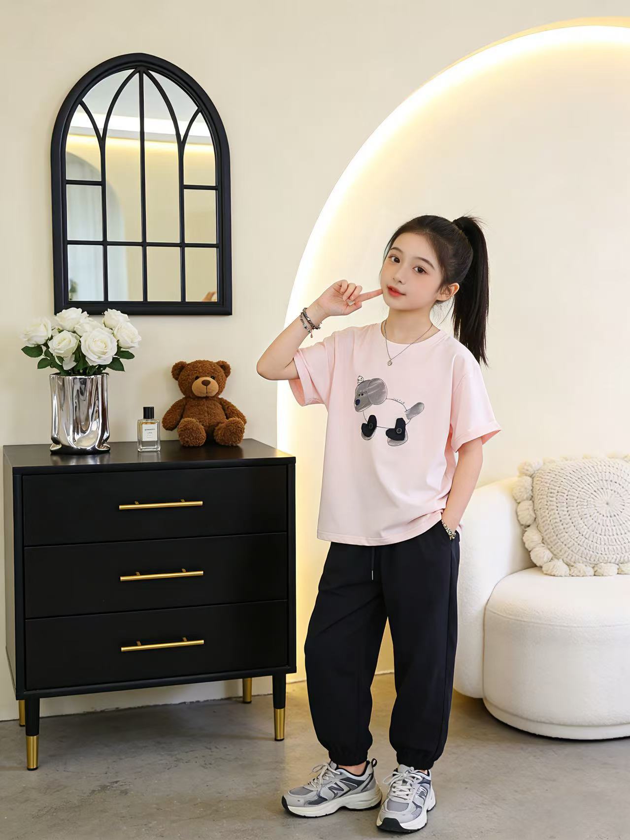 Boys Summer Short Sleeve Middle Big Cartoon Round Neck Half Children's T-shirt