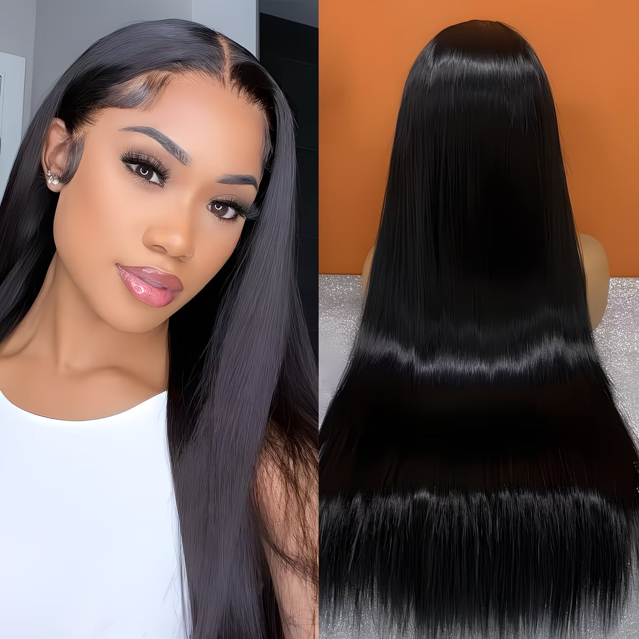 Shape Universal Simulation Scalp Top Rose Long Straight Wig