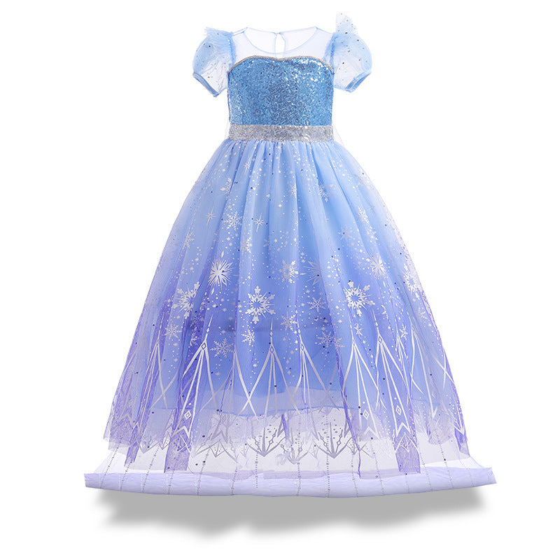 Children's Halloween Frozen Western Style Aisha Tulle Skirt Little Princess Children's Dress