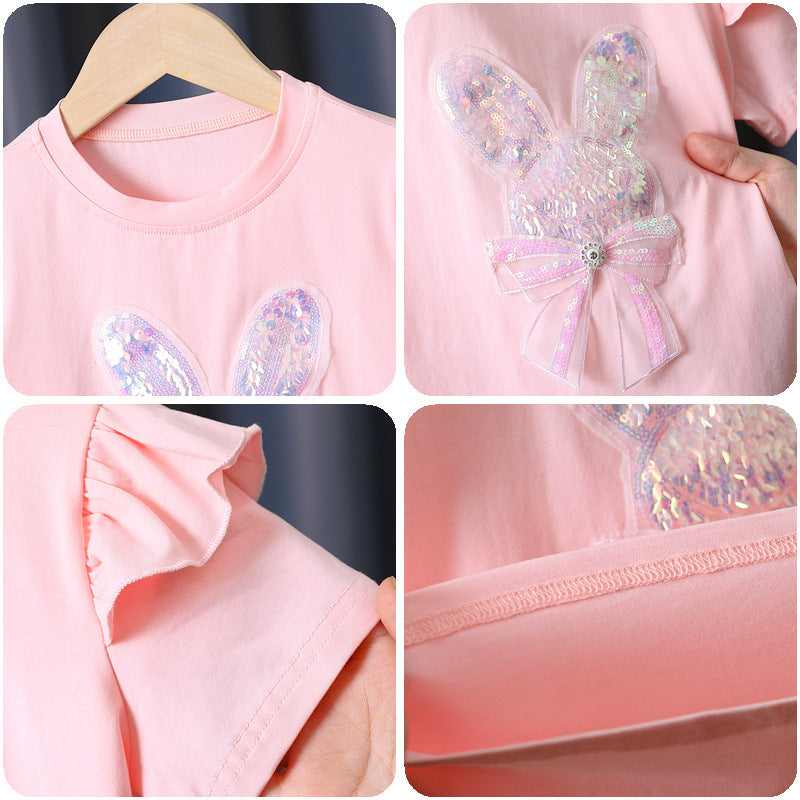 Children's Shirt Thin Pure Cotton Dress Short Sleeve Children's T-shirt
