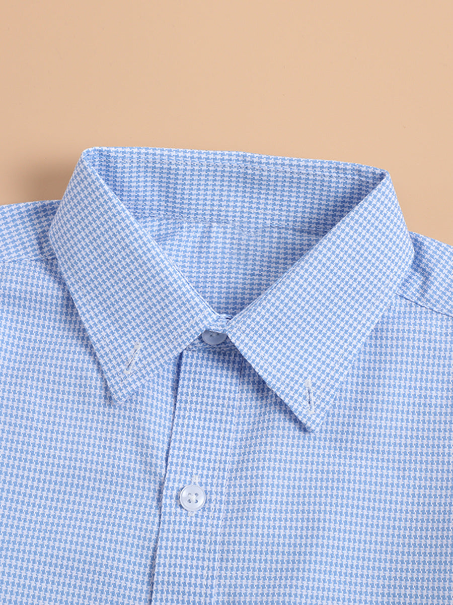 Children's Clothing School Uniform Boys Blue Long Sleeve British Style Middle Children's Shirt