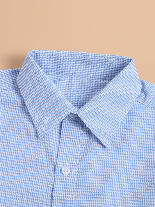 Children's Clothing School Uniform Boys Blue Long Sleeve British Style Middle Children's Shirt