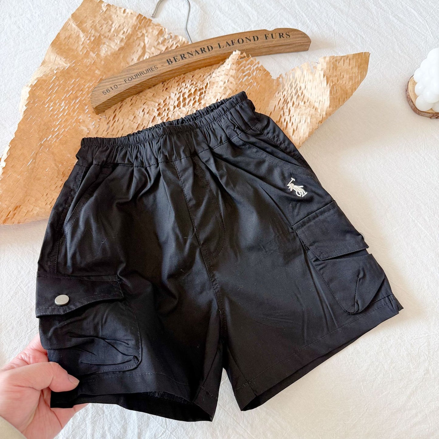Women's & Children's Shorts Summer Solid Color Fifth Thin Pocket Middle Children's Pants