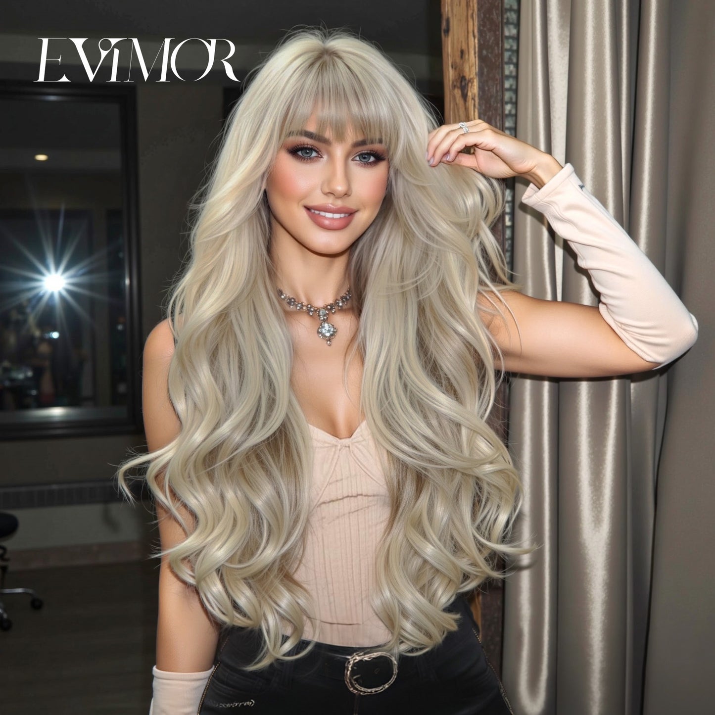 Women's Dark Brown Big Wave Fashion Curly Full Hair Wig Long Curls