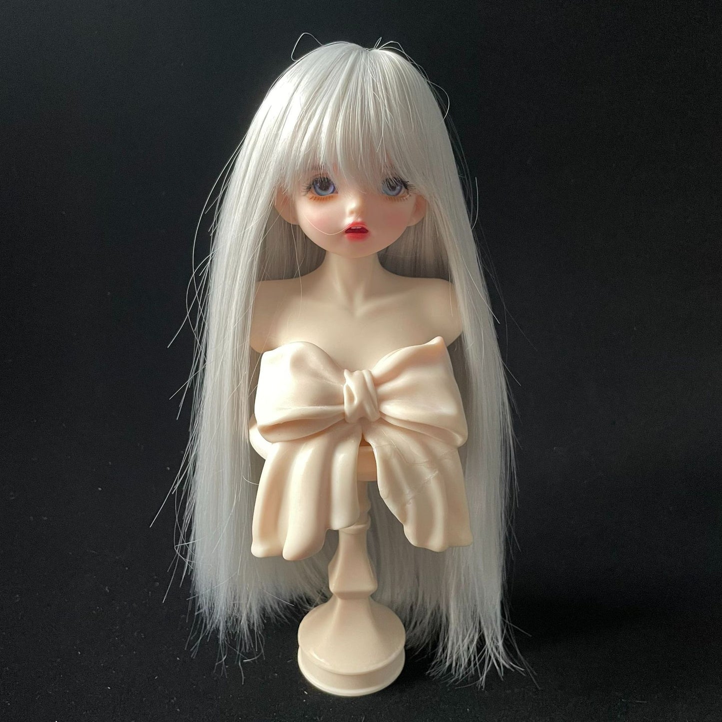 Soft Silk Optional Bangs Long Straight Hair Points Doll Head Cos Wig