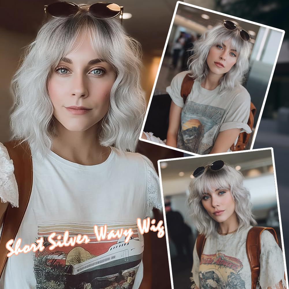 Female Simulation Human Highlight Gradient Chemical Wig Short Curly Hair