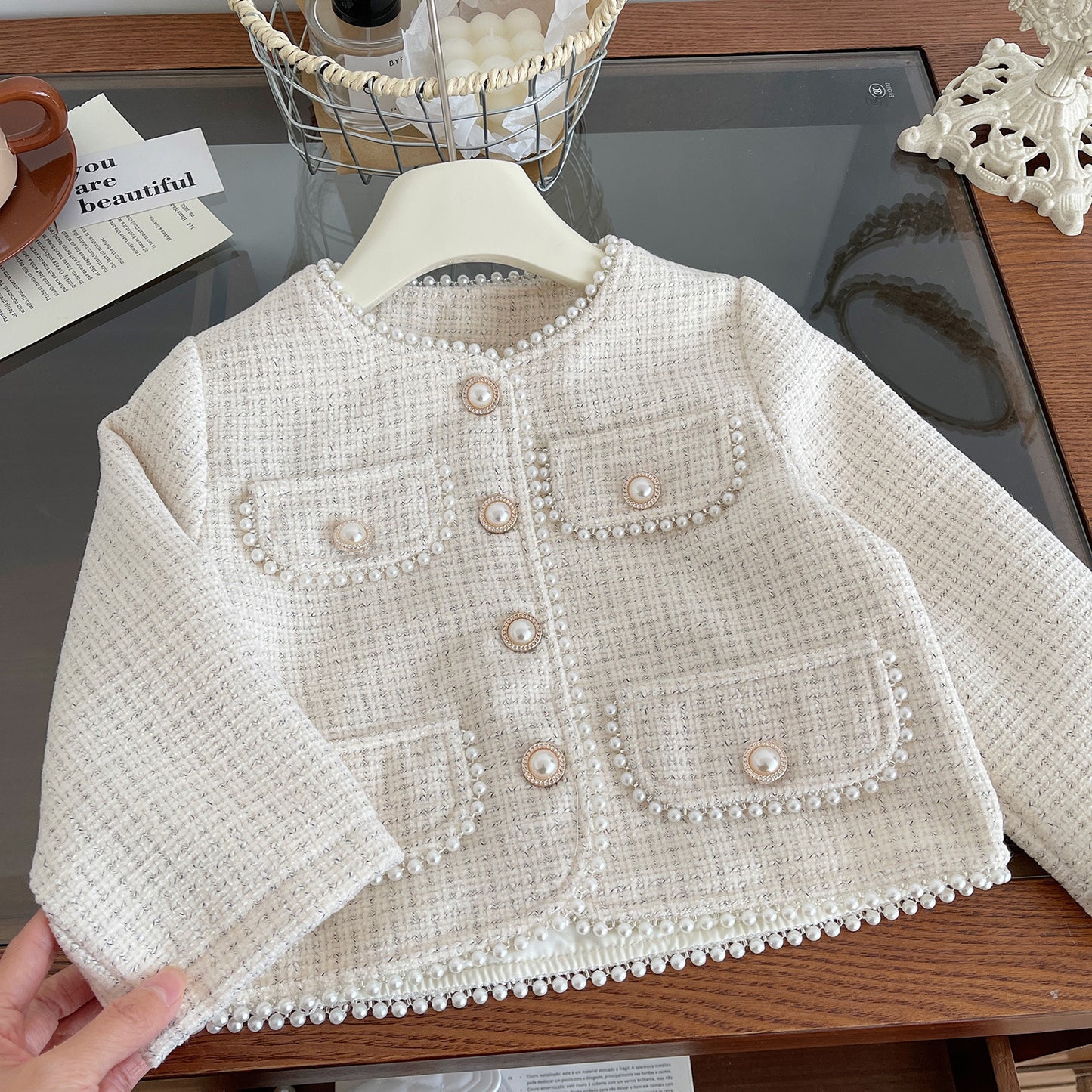 Korean Style Fashion Temperament Classic Pleated Skirt Children's Suit
