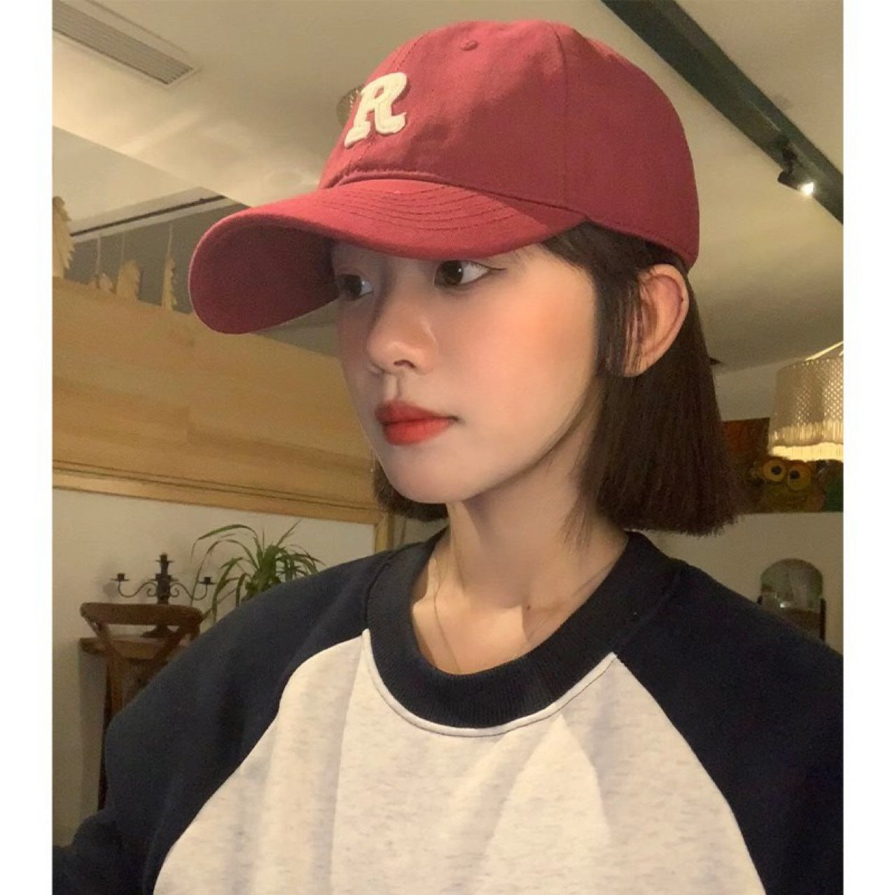 Integrated Female Baseball Peaked Cap Bald Head Chemotherapy Wig Short Straight Hair