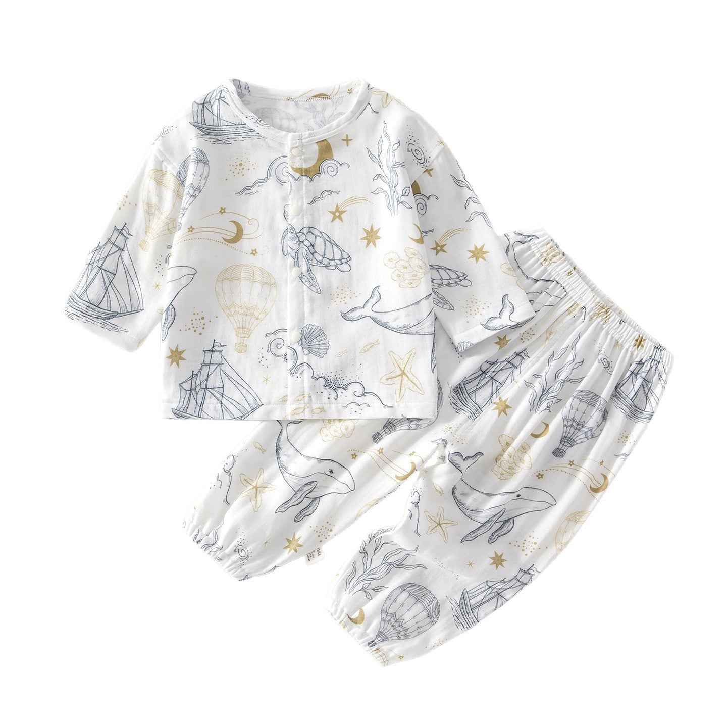 Pajama Sets Long-sleeved Bamboo Fiber Top Children's Suit