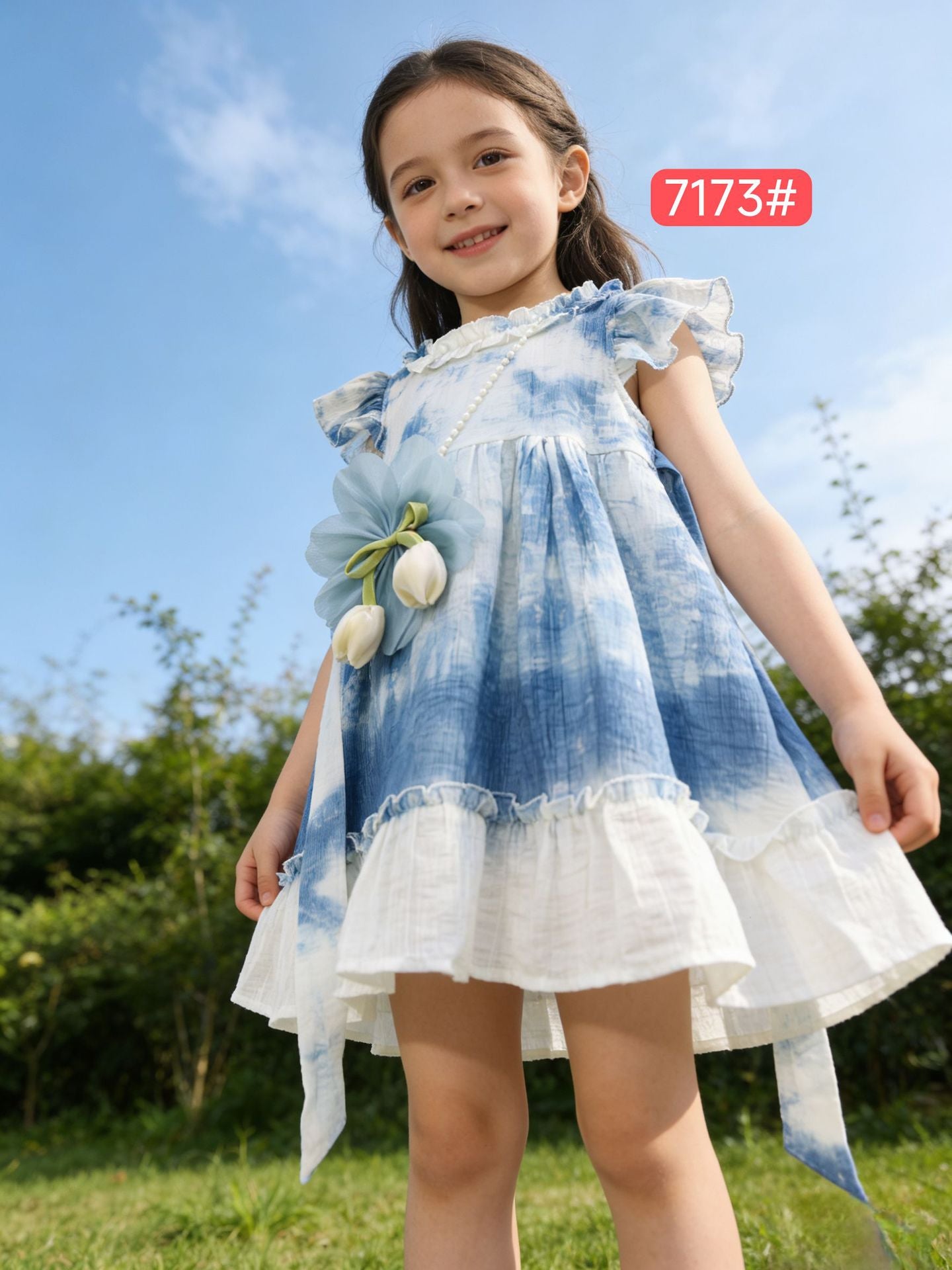 Summer Chinese Style Ethnic Radix Plant Handmade Western Frog Button Children's Dress