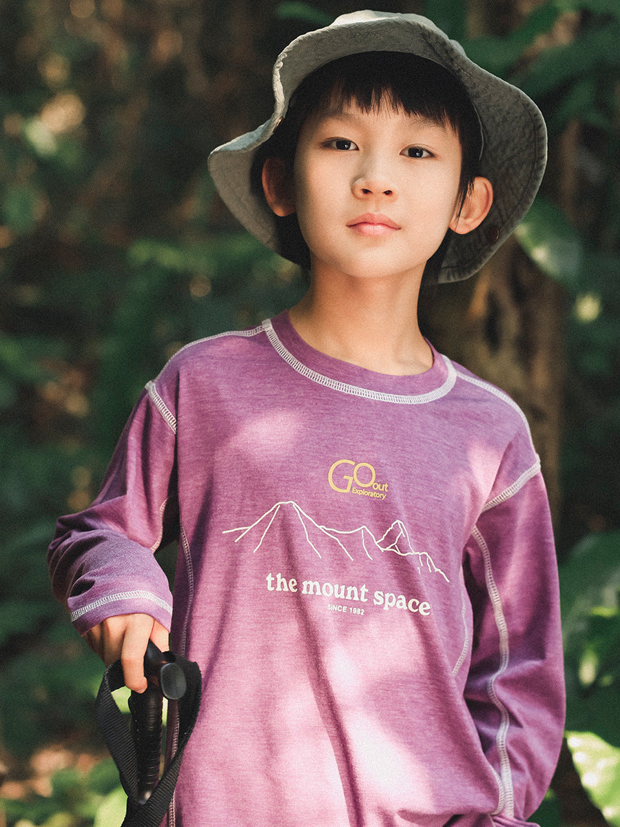 Children's Tops Medium Big Bright Line Contrast Color Long Children's T-shirt